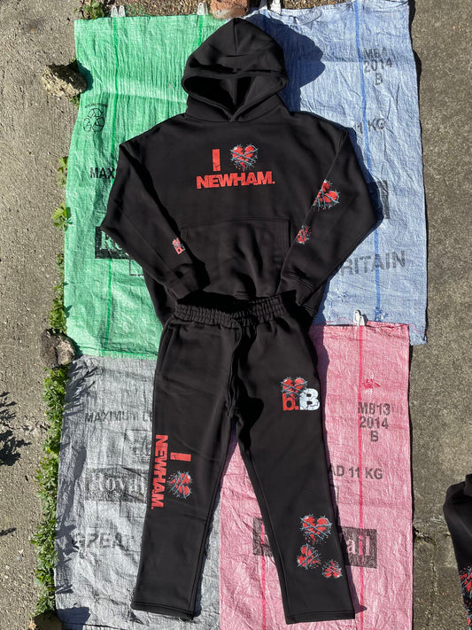 I 💔 Newham. Tracksuit - Black